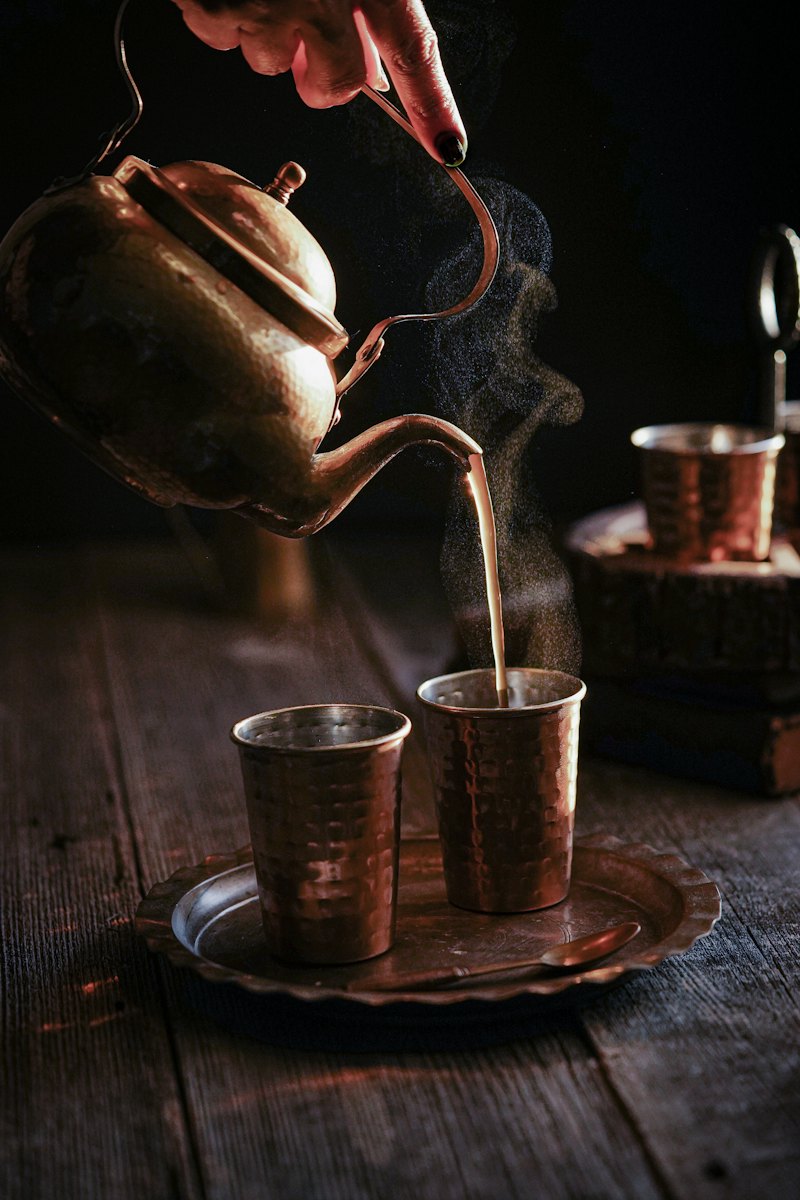 Milk tea being poured (sample photo)